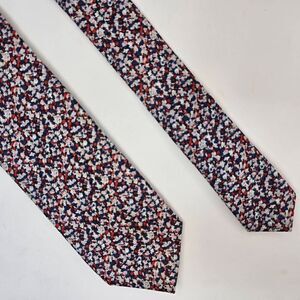 ERNEST ALEXANDER NEW YORK COTTON TIE ABSTRACT PAINT SPLOTCHES SKINNY 2.5" X 57"